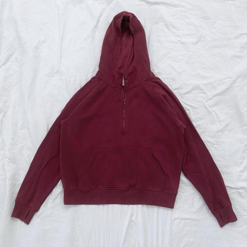 All in Motion Burgundy Half-Zip Hoodie Sweatshirt XXL